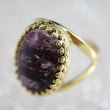 Japanese Natural Arknite Jasper 18mm Oval Ring 18000g (ID:55436)