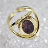 Japanese Natural Arknite Jasper 18mm Oval Ring 18000g (ID:55436)