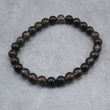Japanese Natural Obsidian 7mm Bead Bracelet 12.4g (ID:56040)
