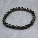 Japanese Natural Obsidian 7mm Bead Bracelet 12.4g (ID:56040)