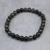 Japanese Natural Obsidian 7mm Bead Bracelet 12.4g (ID:56040)