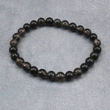 Japanese Natural Obsidian 7mm Bead Bracelet 12.4g (ID:56040)