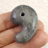 Japanese Natural Churaumi Chert 34mm Magatama 13.6g (ID:56480)