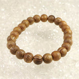 Japanese Natural Ise Cedar Wood 9mm Bead Bracelet 4.1g (ID:56688)