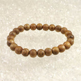 Japanese Natural Ise Cedar Wood 9mm Bead Bracelet 4.1g (ID:56688)