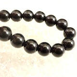 Natural Itoigawa Jadeite Black 8mm Bead Bracelet 21.8g with Certificate (ID:57941)