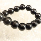 Natural Itoigawa Jadeite Black 8mm Bead Bracelet 21.8g with Certificate (ID:57941)