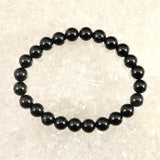 Natural Itoigawa Jadeite Black 8mm Bead Bracelet 21.8g with Certificate (ID:57941)