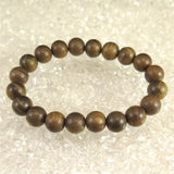 Japanese Natural Jindai Keyaki Zelkova Wood 11mm Bead Bracelet 10.6g (ID:58951)