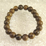 Japanese Natural Jindai Keyaki Zelkova Wood 11mm Bead Bracelet 10.6g (ID:58951)