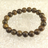 Japanese Natural Jindai Keyaki Zelkova Wood 11mm Bead Bracelet 10.6g (ID:58951)