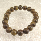 Japanese Natural Jindai Keyaki Zelkova Wood 11mm Bead Bracelet 10.6g (ID:58951)