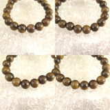 Japanese Natural Jindai Keyaki Zelkova Wood 11mm Bead Bracelet 10.6g (ID:58951)