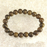 Japanese Natural Jindai Keyaki Zelkova Wood 11mm Bead Bracelet 10.6g (ID:58951)