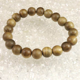 Japanese Natural Jindai Koyamaki Umbrella Pine Wood 10.5mm Bead Bracelet 6.05g (ID:59524)