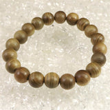 Japanese Natural Jindai Koyamaki Umbrella Pine Wood 10.5mm Bead Bracelet 6.05g (ID:59524)