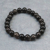Japanese Natural Obsidian 8.5mm Bead Bracelet 17.7g (ID:60220)