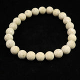 Japanese Natural Yellow Tatsuyama Tuff 8mm Bead Bracelet 16.2g (ID:60244)