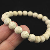 Japanese Natural Yellow Tatsuyama Tuff 8mm Bead Bracelet 16.2g (ID:60244)