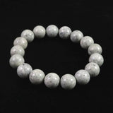 Japanese Natural Omi Rhyolite 12mm Bead Bracelet 40.7g (ID:61041)