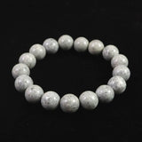 Japanese Natural Omi Rhyolite 12mm Bead Bracelet 40.7g (ID:61041)
