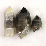 Japanese Natural Morion Black Quartz 21mm Rough Stone Set of 3 27.8g (ID:61138)