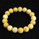 Japanese Natural Yellow Quartz 12mm Bead Bracelet 41.4g (ID:61535)