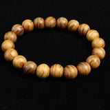 Japanese Natural Ise Cedar Wood 11mm Bead Bracelet 6.62g (ID:61694)