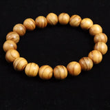 Japanese Natural Ise Cedar Wood 11mm Bead Bracelet 6.62g (ID:61694)