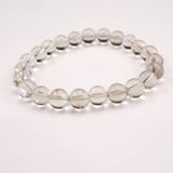 Japanese Natural Included Quartz 8mm Bead Bracelet 18.0g (ID:62377)