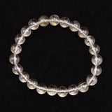 Japanese Natural Included Quartz 8mm Bead Bracelet 18.0g (ID:62377)