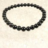Natural Itoigawa Jadeite Black 6mm Bead Bracelet 11.4g with Certificate (ID:64254)
