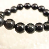 Natural Itoigawa Jadeite Black 6mm Bead Bracelet 11.4g with Certificate (ID:64254)