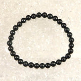 Natural Itoigawa Jadeite Black 6mm Bead Bracelet 11.4g with Certificate (ID:64254)