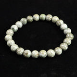 Japanese Natural Mt. Fuji Sazare Stone 8mm Bead Bracelet 17.6g (ID:64346)