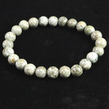 Japanese Natural Mt. Fuji Sazare Stone Bead Bracelet 8mm 17.6g with Certificate (ID:64346)