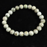 Japanese Natural Mt. Fuji Sazare Stone 8mm Bead Bracelet 17.6g (ID:64346)