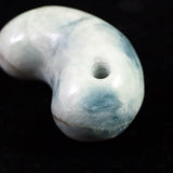 Natural Itoigawa Jadeite Blue 28mm Magatama 12.9g with Certificate (ID:64930)