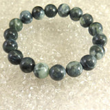Natural Itoigawa Jadeite Green 12mm Bead Bracelet 50.6g with Certificate (ID:65034)