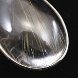 Japanese Natural Quartz ルチル入 ドロップ型 Pendanttop 28mm 8.4g with Directory Card (ID:65437)