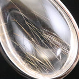 Japanese Natural Quartz ルチル入 ドロップ型 Pendanttop 28mm 8.4g with Directory Card (ID:65437)