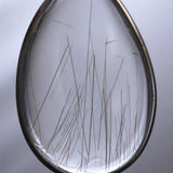 Japanese Natural Quartz ルチル入 ドロップ型 Pendanttop 28mm 8.4g with Directory Card (ID:65437)