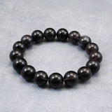 Japanese Natural Obsidian 12.5mm Bead Bracelet 42.0g (ID:65479)