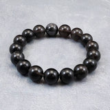 Japanese Natural Obsidian 12.5mm Bead Bracelet 42.0g (ID:65479)