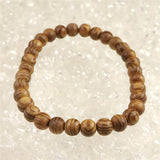 Japanese Natural Ise Cedar Wood 7mm Bead Bracelet 2.8g (ID:66401)