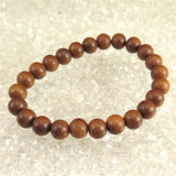 Japanese Natural Keyaki Zelkova Wood 9mm Bead Bracelet 5.7g (ID:67244)