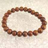 Japanese Natural Keyaki Zelkova Wood 9mm Bead Bracelet 5.7g (ID:67244)