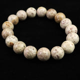 Japanese Natural Himekawa Rhyolite 12mm Bead Bracelet 42.1g (ID:67353)