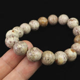 Japanese Natural Himekawa Rhyolite 12mm Bead Bracelet 42.1g (ID:67353)