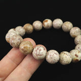 Japanese Natural Himekawa Rhyolite 12mm Bead Bracelet 42.1g (ID:67353)